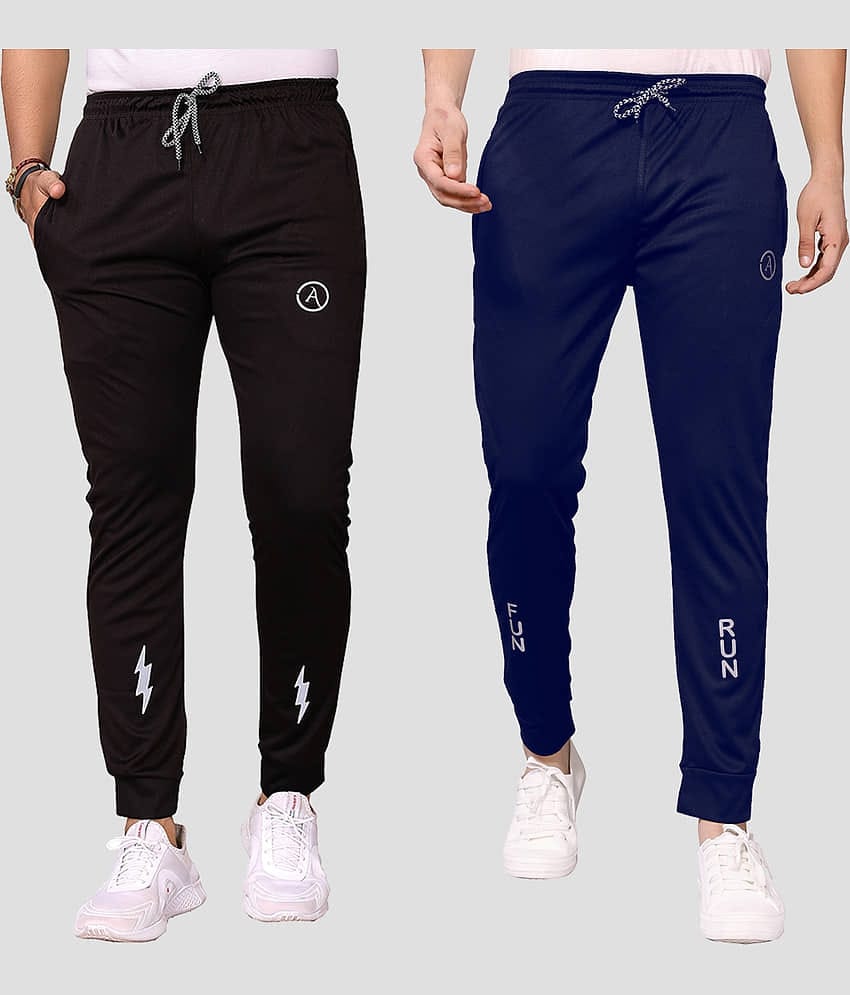 Anand Multicolor Lycra Men's Joggers ( Pack of 2 )