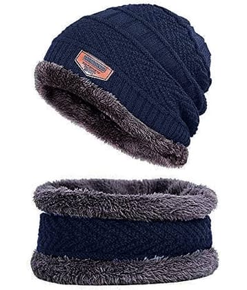 Infispace Blue Cotton Men's Cap ( Pack of 1 )