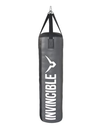 Invincible Power Punching Bag-Black Grey Filled / 2 Feet