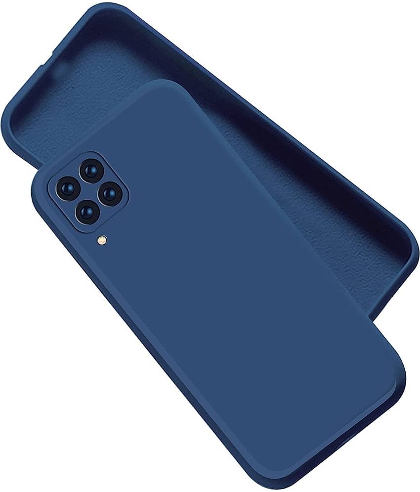Case Vault Covers - Blue Silicon Plain Cases Compatible For Samsung Galaxy A22 4g ( Pack of 1 )
