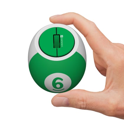 Portronics ToadPlay Billiard Mini Wireless Bluetooth Mouse with Dual Wireless Connectivity (BT plus 2.4 GHz), Rechargeable Battery, Noise-Free Clicking, Multi-Device Pair, Adjust Sensitivity (Green)