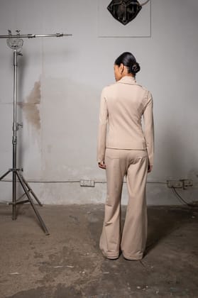 Deconstructed Biker Jacket - Cream-XS