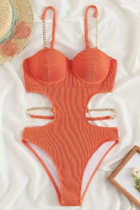 Light Orange Padded Monokini S