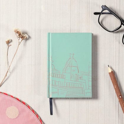 Handmade Printed Diary Small Green 15x10 cm