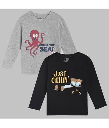 ETCHED DESIGN Pack of 1 Boys Cotton T-Shirt ( Multicolor )