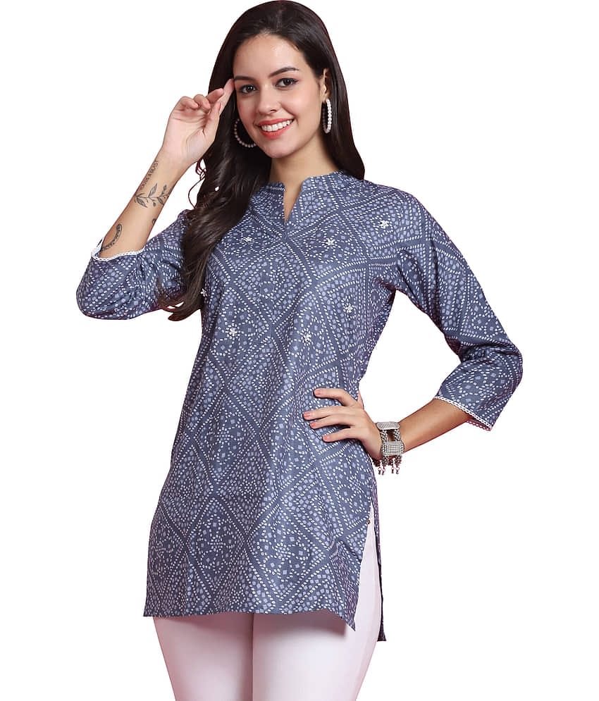 wonder weave Grey Cotton Women's Tunic ( Pack of 1 )