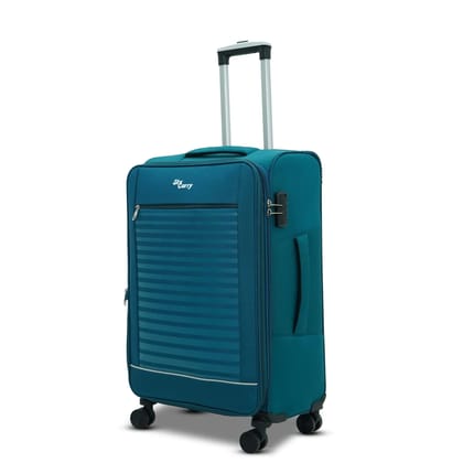 Sky Carrys Stripe On Luggage | Expandable & Anti-Theft | 360 Dual Spinner Wheels | AVIATION GRADE Aluminium Telescopic Handle | Durable Twill Material (Medium, Teal ) Sky Carrys Stripe On Luggage | Expandable & Anti-Theft | 360 Dual Spinner Wheels | AVIATION GRADE Aluminium Telescopic Handle | Durable Twill Material (Medium, Teal )
