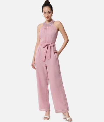 ALL WAYS YOU Pink Georgette Regular Fit Women's Jumpsuit ( Pack of 1 )