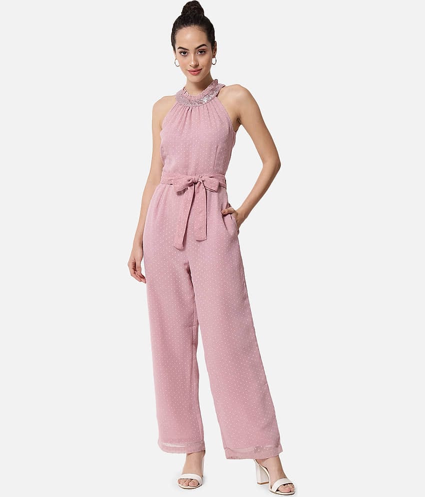 ALL WAYS YOU Pink Georgette Regular Fit Women's Jumpsuit ( Pack of 1 )