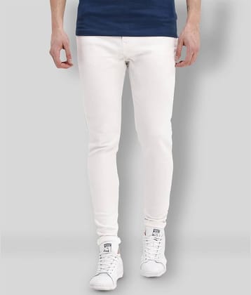 HALOGEN - White Cotton Blend Slim Fit Men's Jeans ( Pack of 1 )