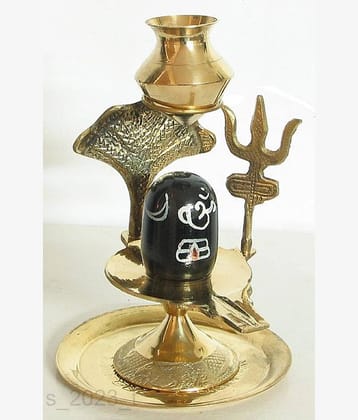 Shri Astha Vinayak Brass Shivling Idol ( 4 cm )