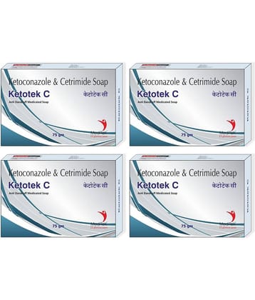 Meditek Ketotek C Antidandruff Soap 75Gms. Each - Antibacterial Soap for Normal Skin ( Pack of 4 )