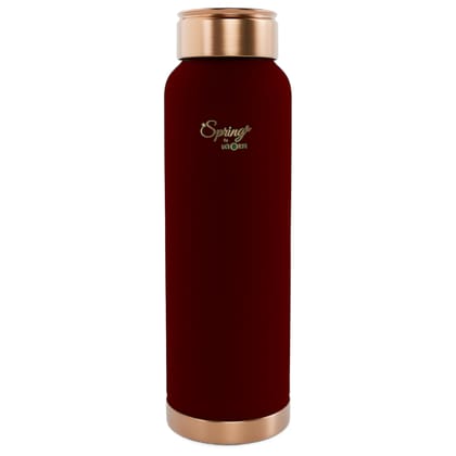 LA'FORTE Copper Water Bottle, Pure, 1000 ml  Maroon