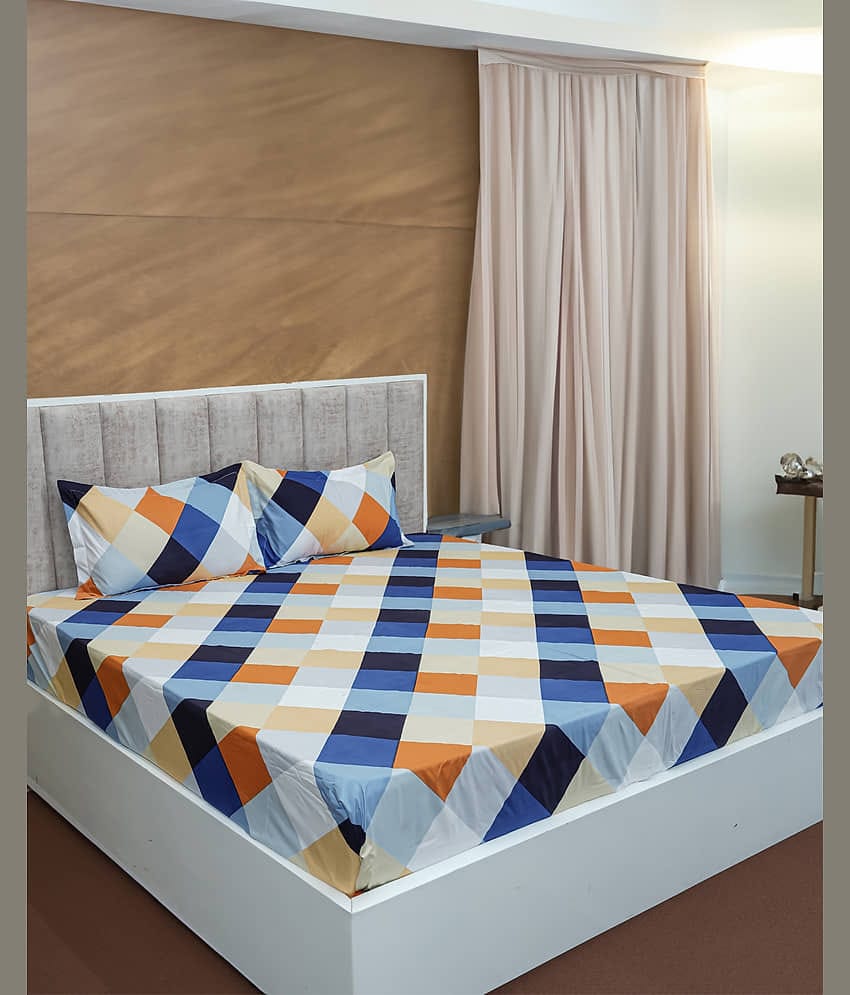 BELLA TRUE Microfiber Double Bedsheet ( Multicolor )