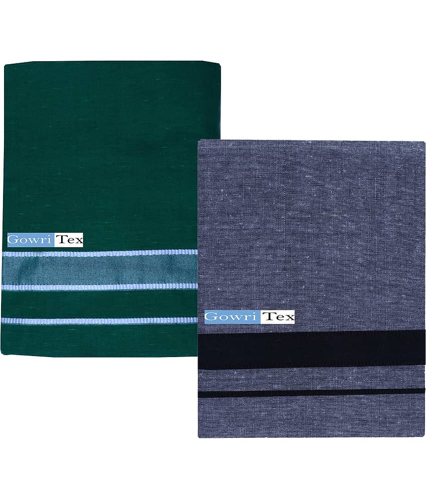 GOWRI TEX Cotton Blend Men's Lungi Multicolor ( Pack of 2 )