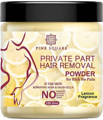 pink square Natural Hair Removal Powder for Men & Women 100 ( Pack of 1 )