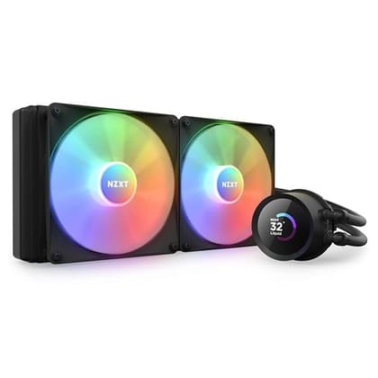 NZXT Kraken 280 RGB 280mm CPU Liquid Cooler/AIO with with LCD Display and RGB Fans - Black