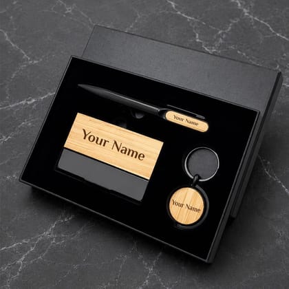 Premium Personalised 3-in-1 Wooden Utility Gift Set