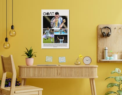 "MESSI: WORLD CUP"- Shiny & Sturdy Metallic Poster  Art That Pops & Sticks-A3