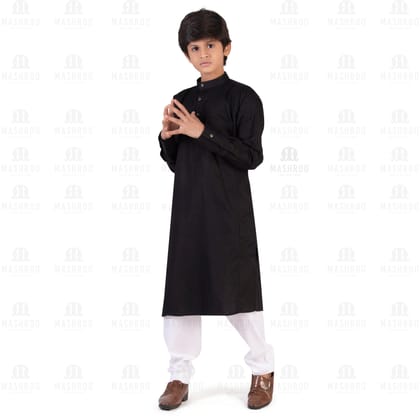 Black Kali Kurta for Boys-B1