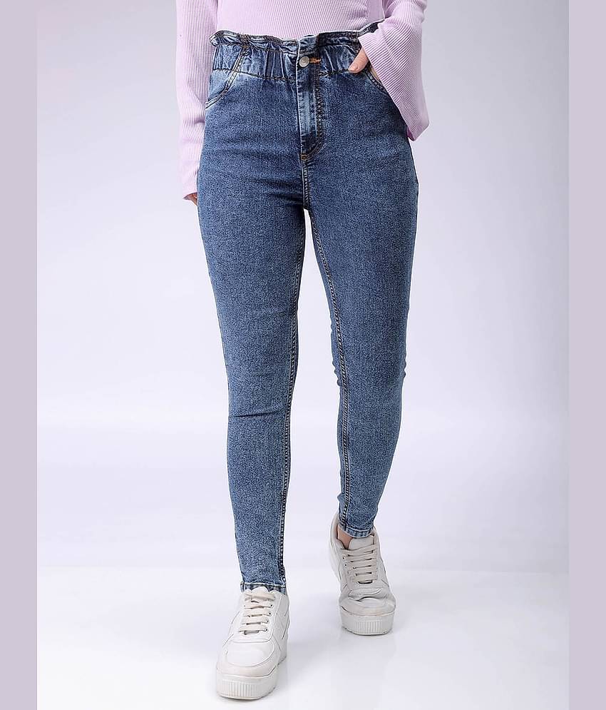 Freehand - Blue Cotton Blend Slim Fit Women's Jeans ( Pack of 1 )