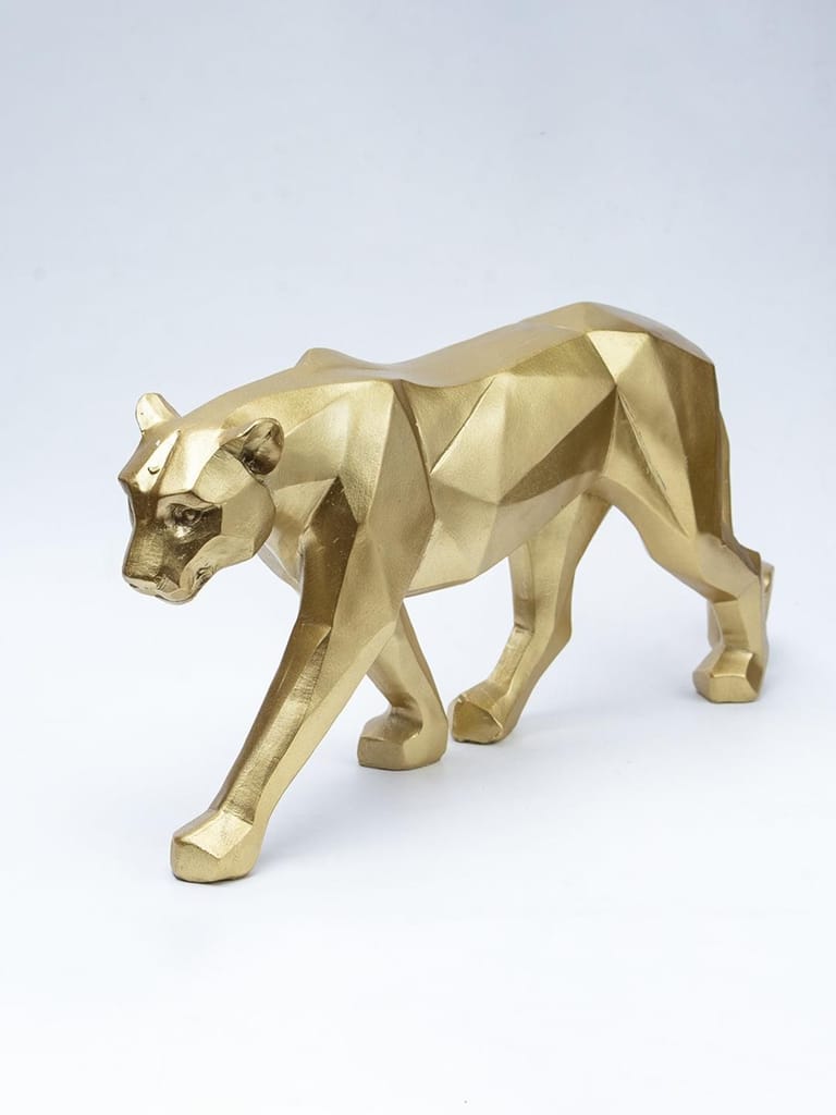Decorative Golden Leopard Statue Home & Office Décor 41CM