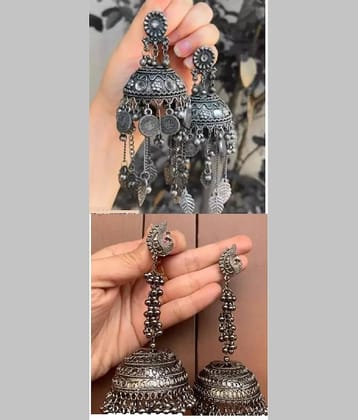 Samridhi DC Black Jhumki Earrings ( Pack of 2 )