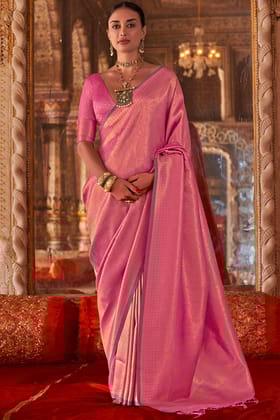 Tulip Pink Kanjivaram Saree