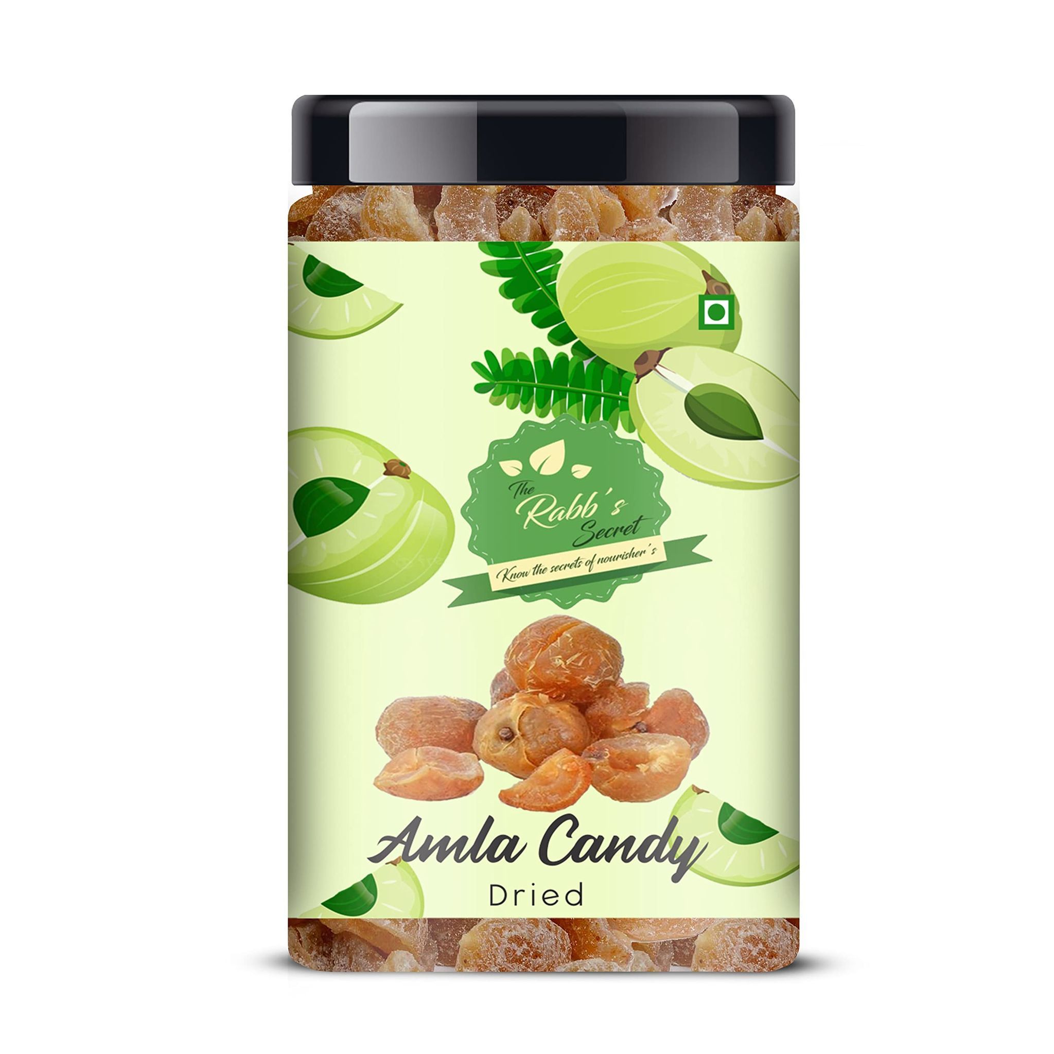 Rabb's Secret Amla Candy Dried - Healthy & Delicious Snack Jar 500gm