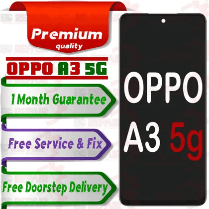 Oppo A3 5g Combo LCD with Touch Screen for A3 5g  Black (display glass combo folder)premium