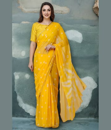VIOUR Chiffon Dyed Saree Without Blouse Piece ( Magenta )