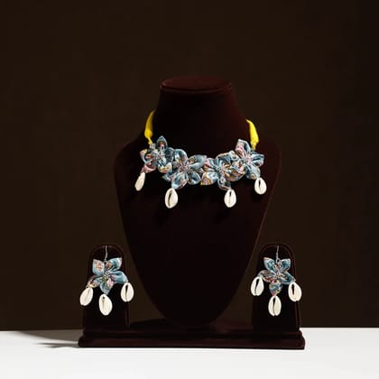 Multicolor - Fabart Phool Kali Shell Choker Necklace Set 03