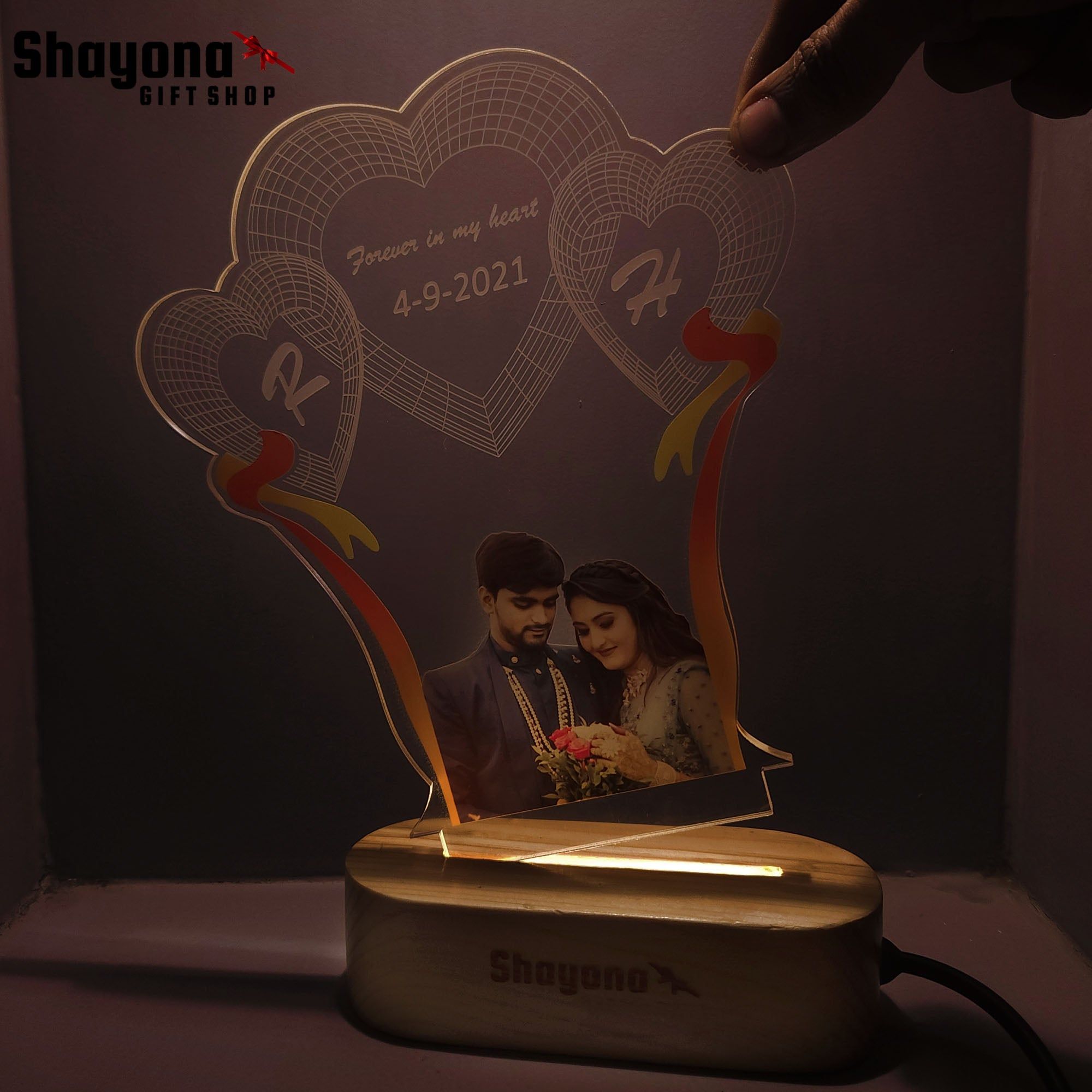 Personalized Forever in my Life Acrylic LED Table Lamp-Warm White