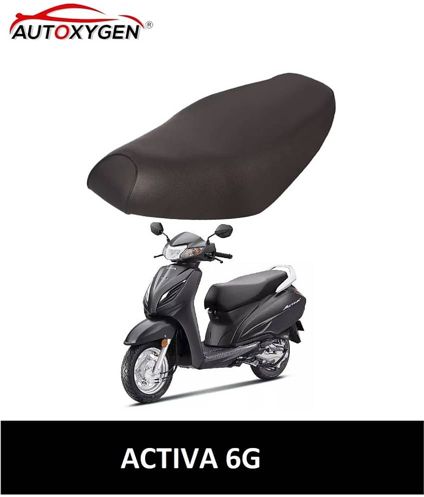 Autoxygen Scooter/Scooty Removable & Washable PU Leather Waterproof Seat Cover Accessories For Honda Activa 6G (Black)