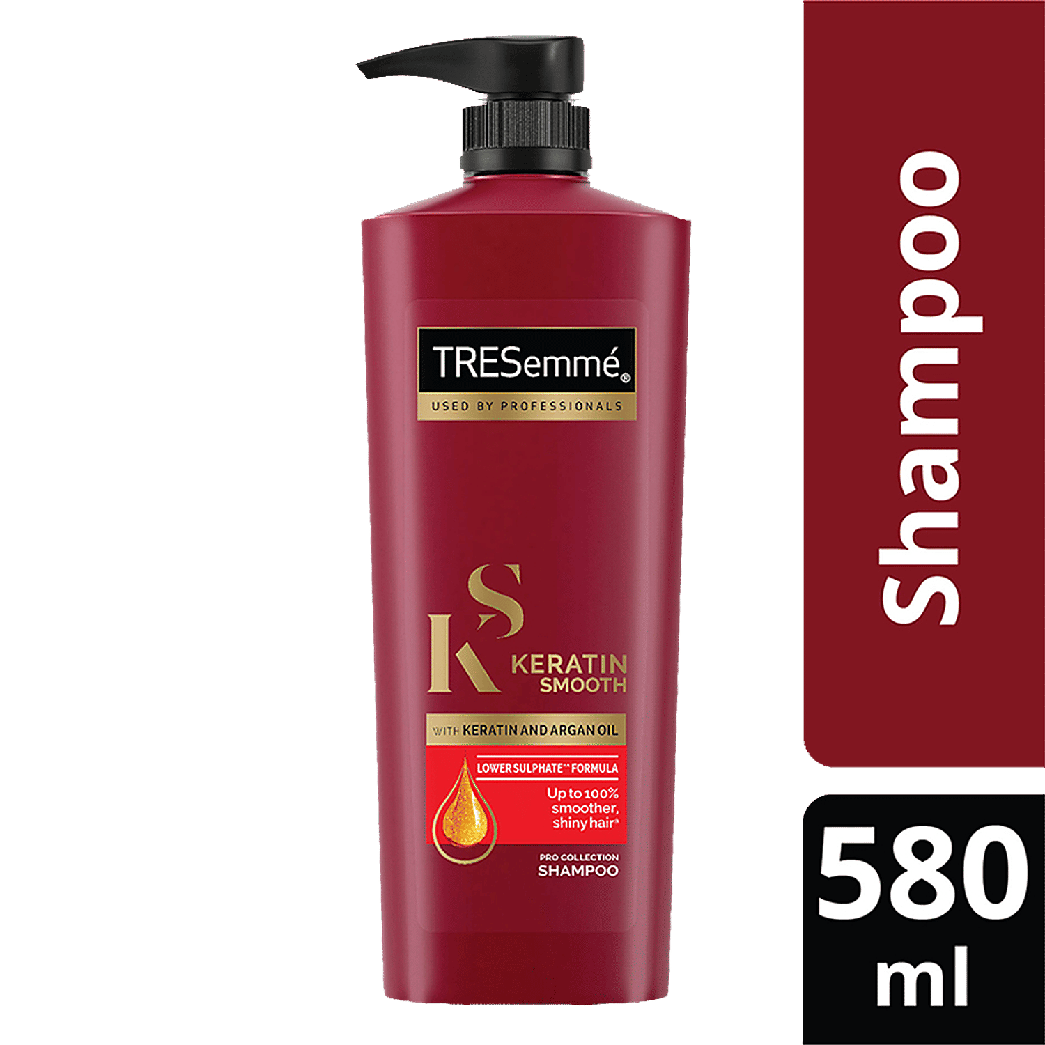 Tresemme Keratin Smooth Pro Collection Shampoo - Keratin & Argan Oil, Upto 100% Smoother Shiny Hair, 580 Ml