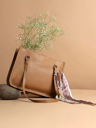 Tan Trendsetter Beige Handbag-Handheld Bag