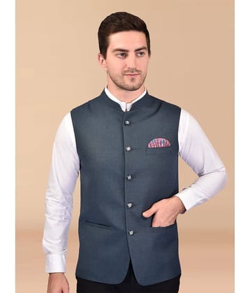 PRINTCULTR Grey Cotton Blend Men's Nehru Jacket ( Pack of 1 )