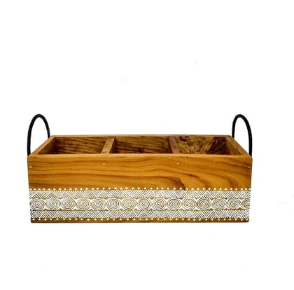 Himadri Emporium Aipan Hand Painted Wooden Planter Himadri Emporium Aipan Hand Painted Wooden Planter