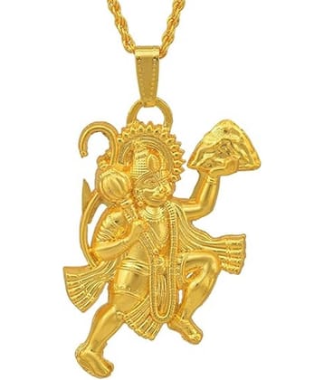 Charms Gold Religious Pendant With Chain ( Pack of 1 )