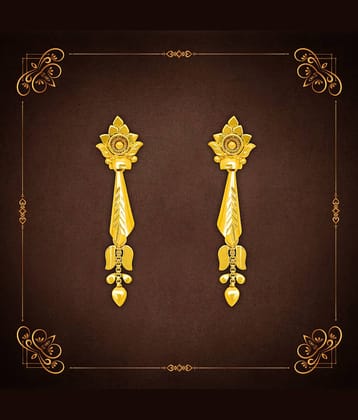 LUV FASHION Golden Jhumki Earrings ( Pack of 1 )