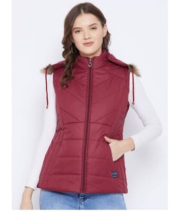 VERO AMORE Polyester Maroon Parka Jackets Single