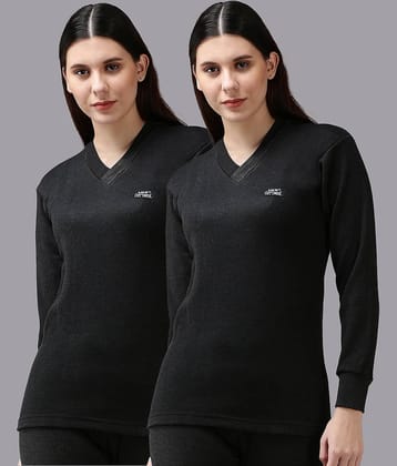 Lux Cottswool Cotton Blend Thermal Tops - Black Pack of 1