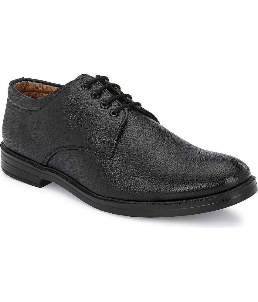 Leeport Black Men's Derby Formal Shoes