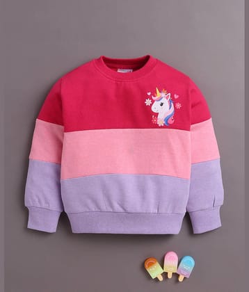 BUMZEE Pack of 1 Girls Cotton Blend Sweatshirt ( Pink )