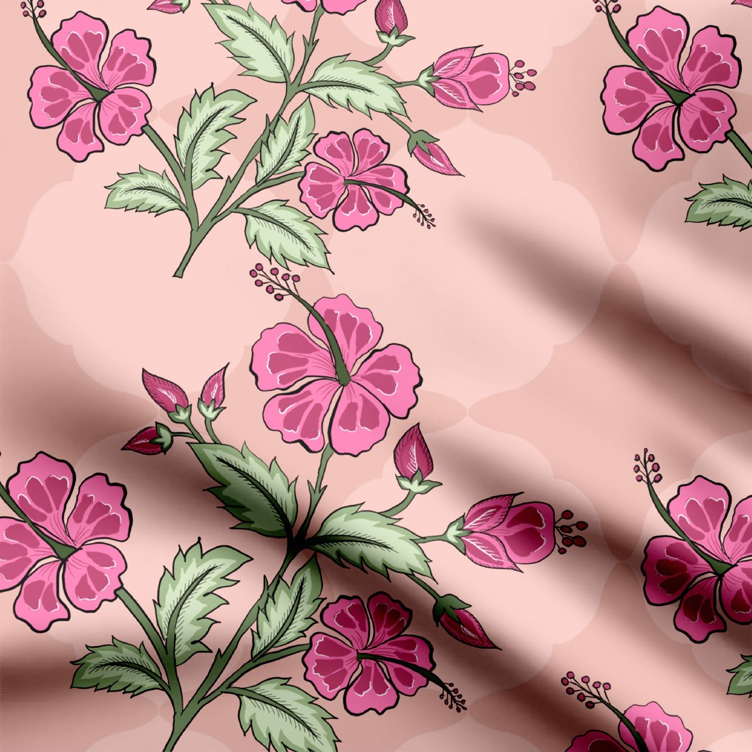 Mughal floral print design-Cotton