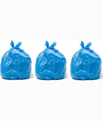 C-I - 3 Packs Medium Disposable Garbage Bags for Wet Waste, Blue Color (90 pcs)