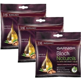 Garnier Black Naturals Crme Riche Hair Color, Burgundy - Pack Of 3 (40ml)