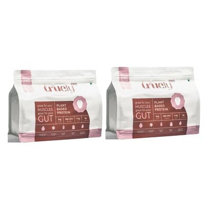 Truely Pro - Vegan Plant Protein | 24g Protein/Serving | 4 Bn CFU Probiotics | 3 Protein Sources - Pea, Brown Rice & Moong Bean | No Artificial Flavours | THIRD-PARTY TESTED | Strawberry | 2KG