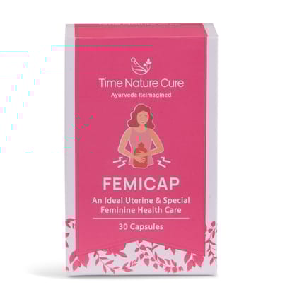 Time Nature Cure Femicap Uterine & Feminine Health Supplement, 30 Capsules, Ayurvedic Formula