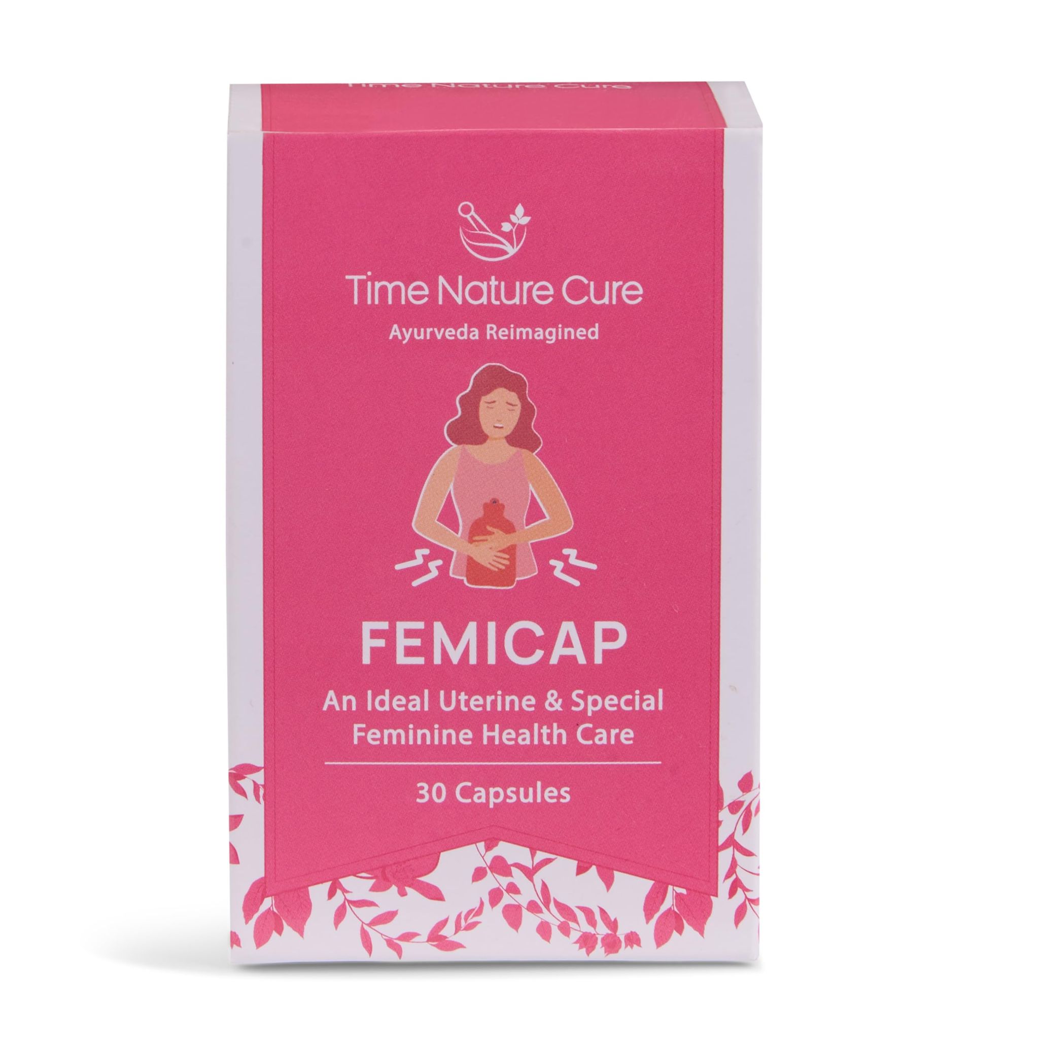 Time Nature Cure Femicap Uterine & Feminine Health Supplement, 30 Capsules, Ayurvedic Formula